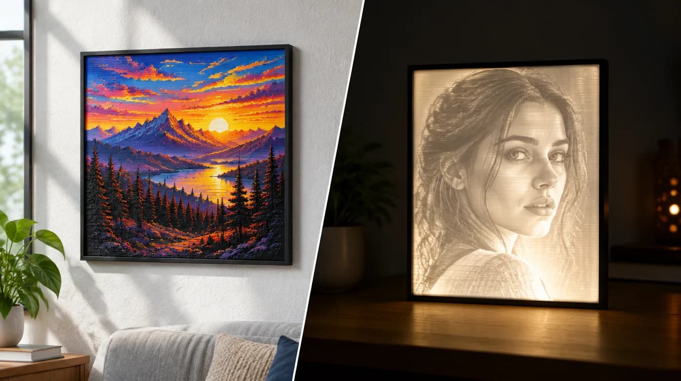 HueForge vs Lithophane: What's the Difference (and Which Should You Print)?