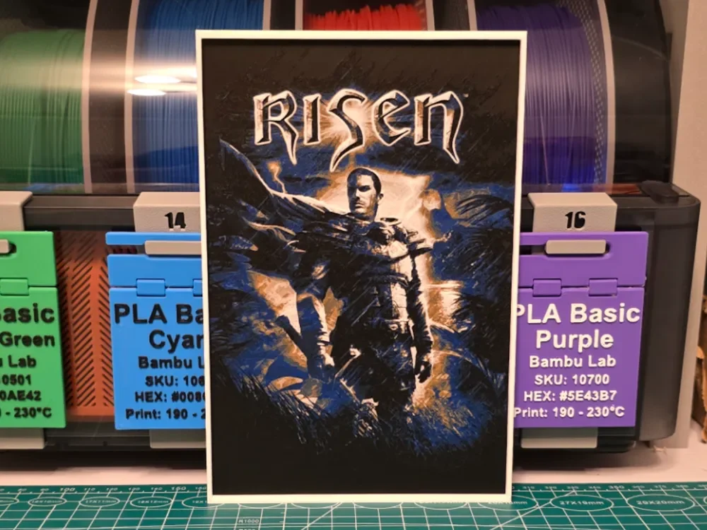 Risen Game Poster - Hueforge Art by Lumpy3D HueForge model: Risen Game Poster - Hueforge Art by Lumpy3D