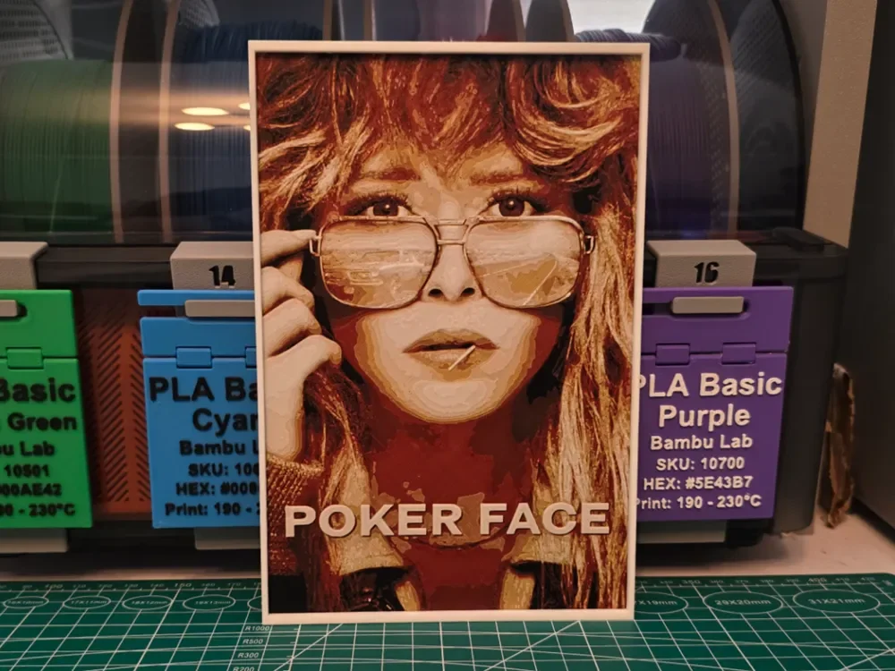Poker Face Poster - Hueforge Art by Lumpy3D HueForge model: Poker Face Poster - Hueforge Art by Lumpy3D