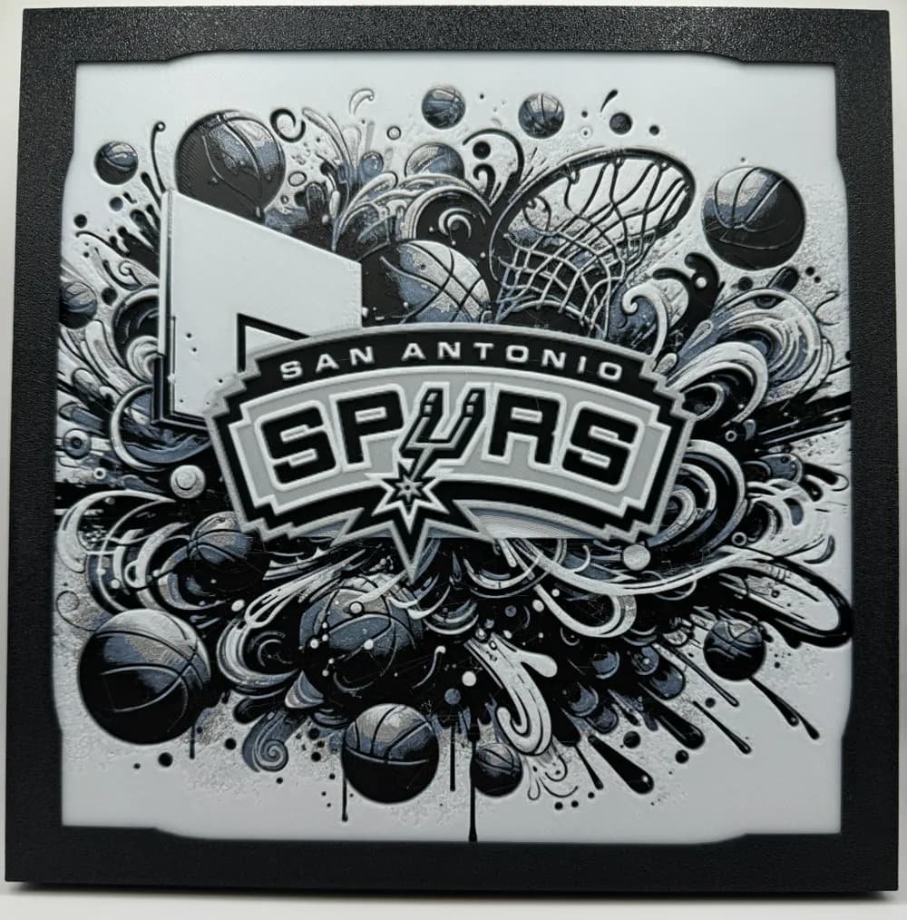 San Antonio Spurs - NBA Hueforge by Canadian Gamer HueForge model: San Antonio Spurs - NBA Hueforge by Canadian Gamer
