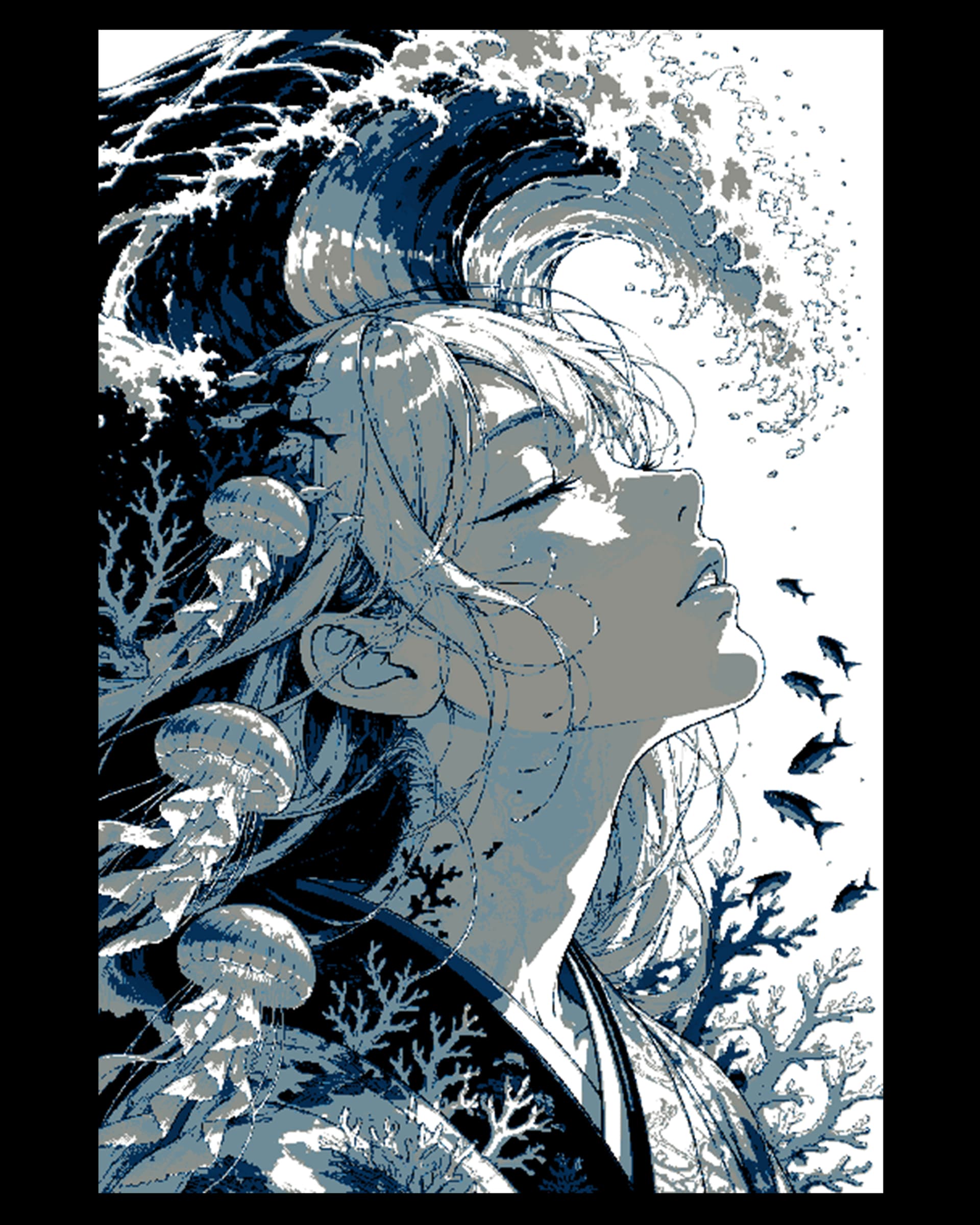 Dreaming of the deap blue sea - Anime Hueforge Wall Art Dreaming of the deap blue sea - Anime Hueforge Wall Art