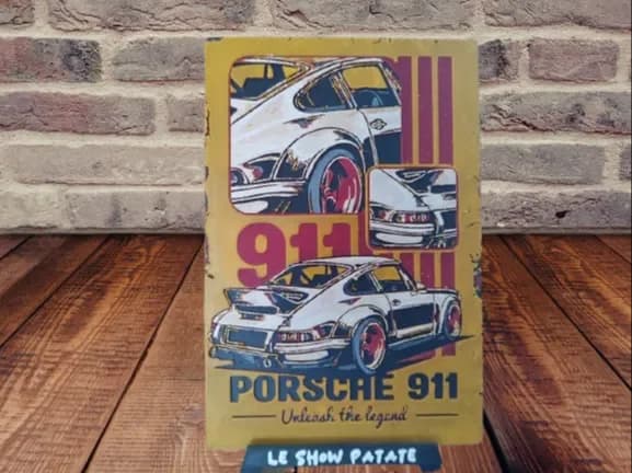 Plaque vintage Porsche 911 Hueforge by leshowpatate HueForge model: Plaque vintage Porsche 911 Hueforge by leshowpatate