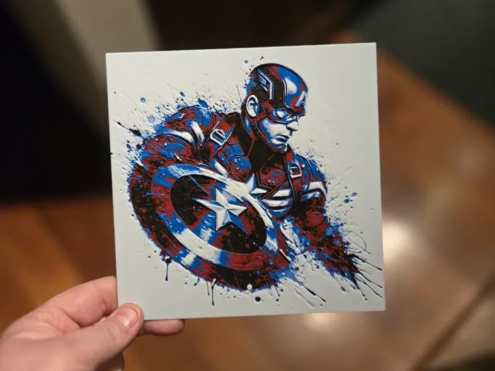 Graffiti Captain America Hueforge by 3Ree Printing HueForge model: Graffiti Captain America Hueforge by 3Ree Printing