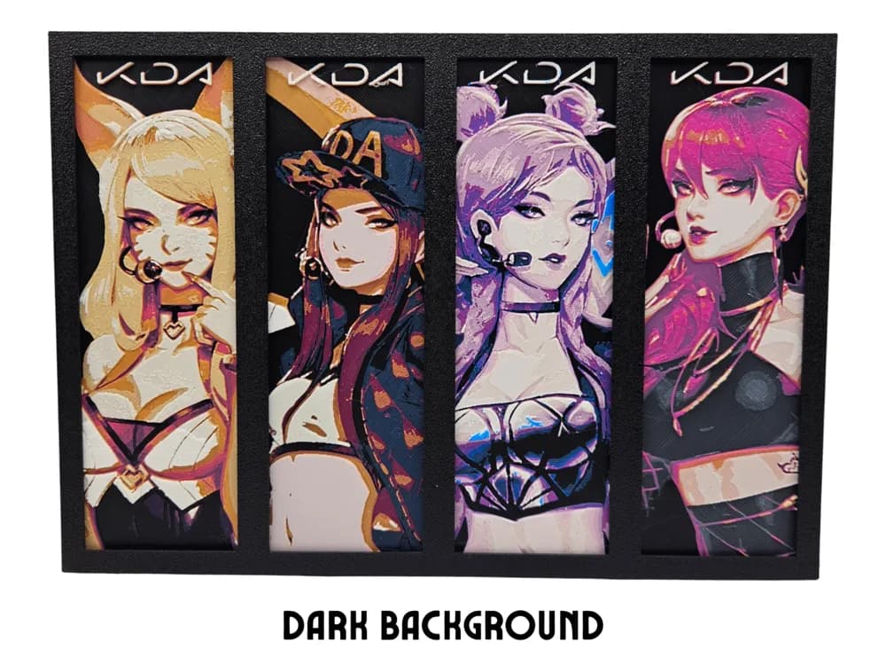 HueForge model: League of Legends - KDA Bookmarks by BusyKikiBee
