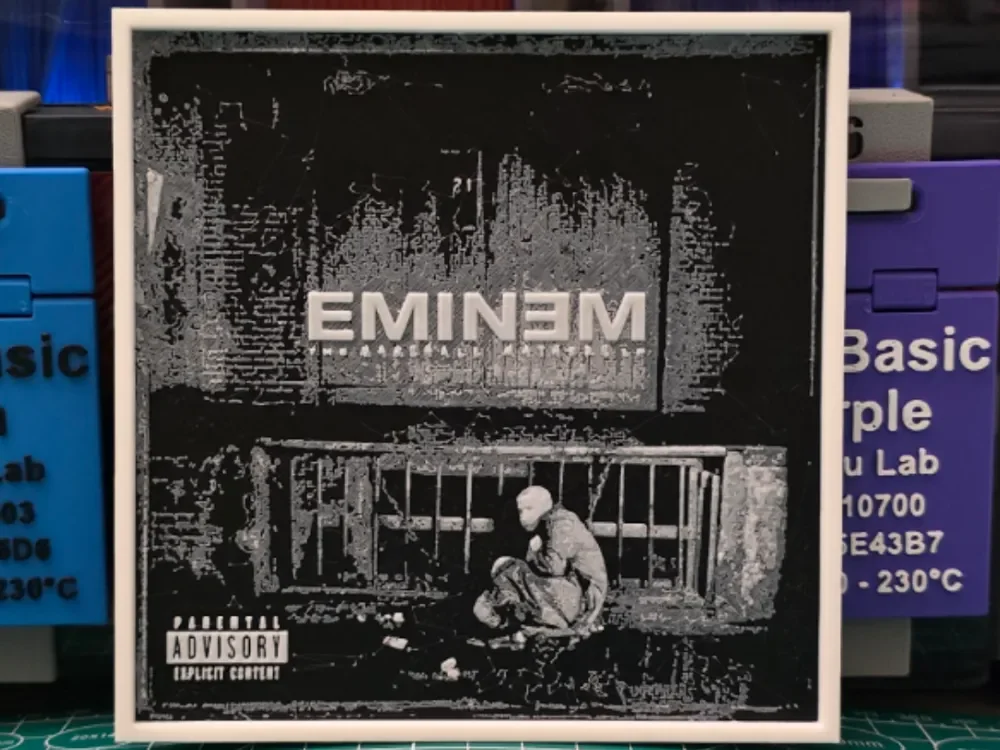 Eminem "The Marshall Mathers LP" Album - Hueforge by Lumpy3D HueForge model: Eminem "The Marshall Mathers LP" Album - Hueforge by Lumpy3D