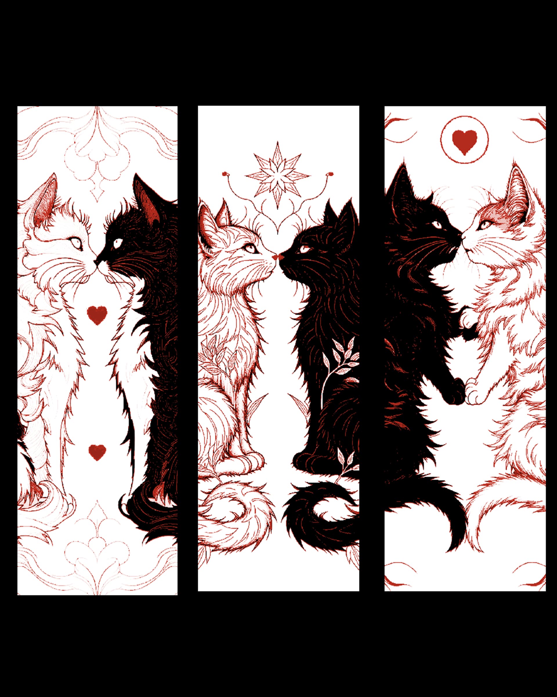 black and white cats can be together - Set of bookmarks black and white cats can be together - Set of bookmarks