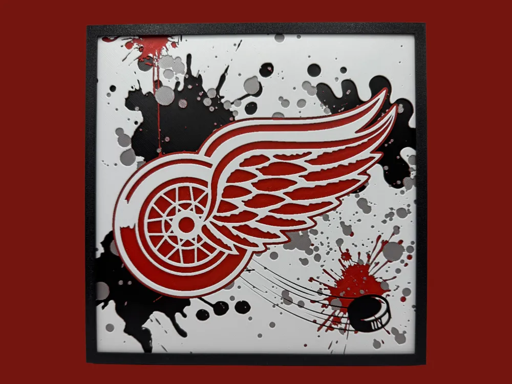HueForge model: Detroit Red Wings - Series 2 - NHL Hueforge by Canadian Gamer