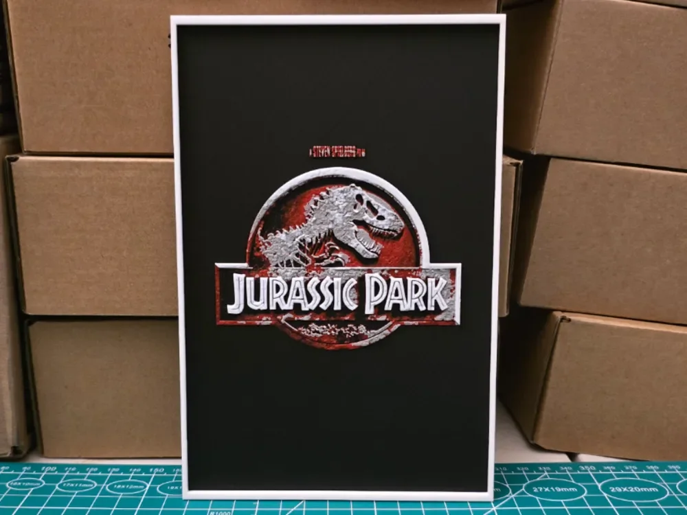 Jurassic Park Movie Poster - Hueforge Art by Lumpy3D HueForge model: Jurassic Park Movie Poster - Hueforge Art by Lumpy3D