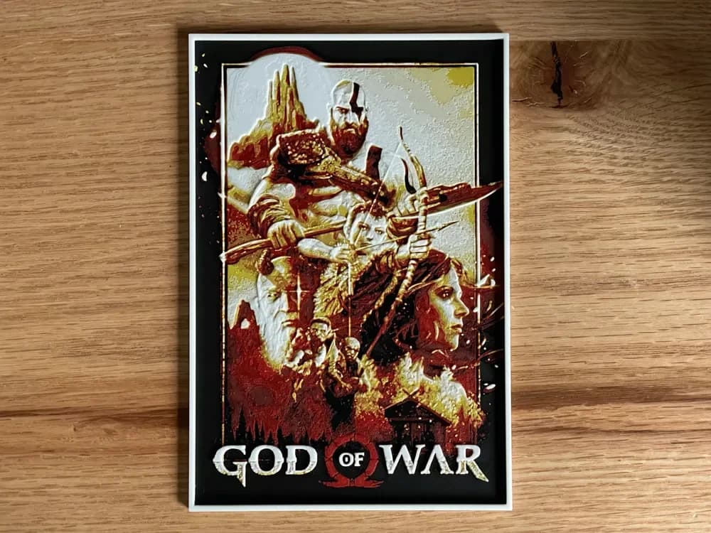 God Of War Hueforge Video Game Poster God Of War Hueforge Video Game Poster