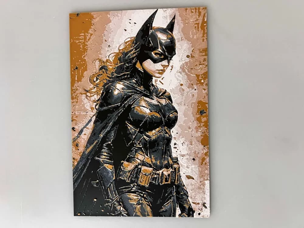 Batgirl by 3djd HueForge model: Batgirl by 3djd