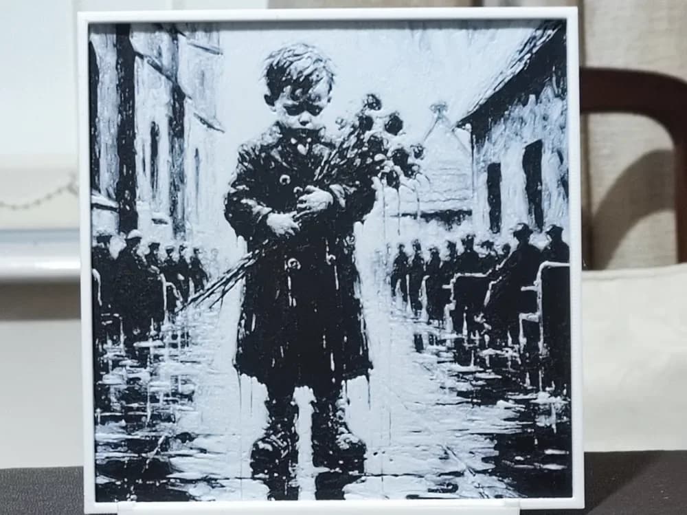 HueForge model: Grieving - HueForge 2 Color by BoDad