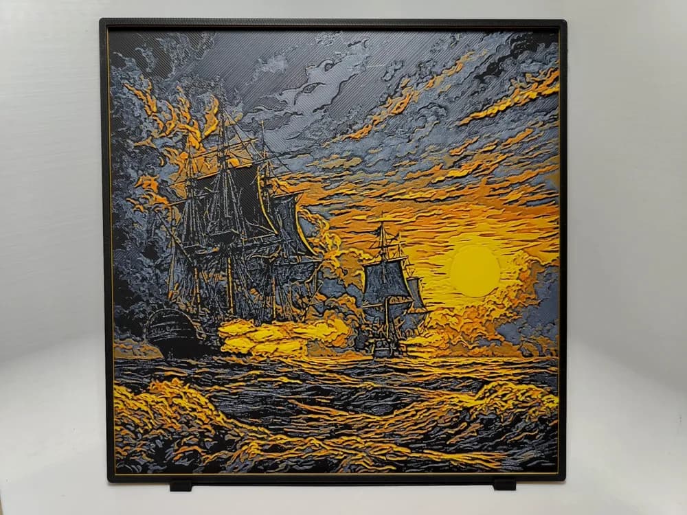 Battle of Trafalgar Sunset - Hueforge by BeaN HueForge model: Battle of Trafalgar Sunset - Hueforge by BeaN