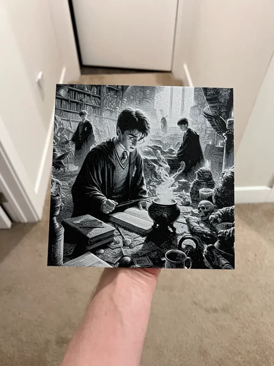 Harry Potter Making a Potion Hueforge by RP47 Designs HueForge model: Harry Potter Making a Potion Hueforge by RP47 Designs