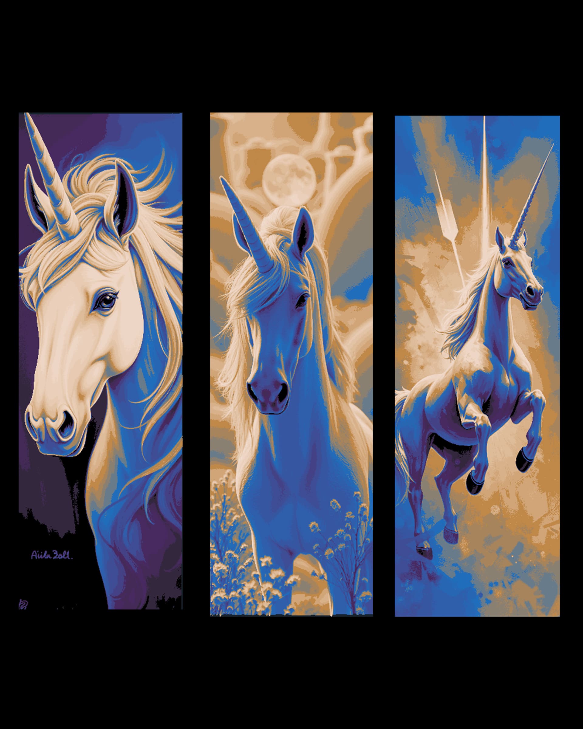 Magical Unicorn Bookmarks by BooneCo3d HueForge model: Magical Unicorn Bookmarks by BooneCo3d