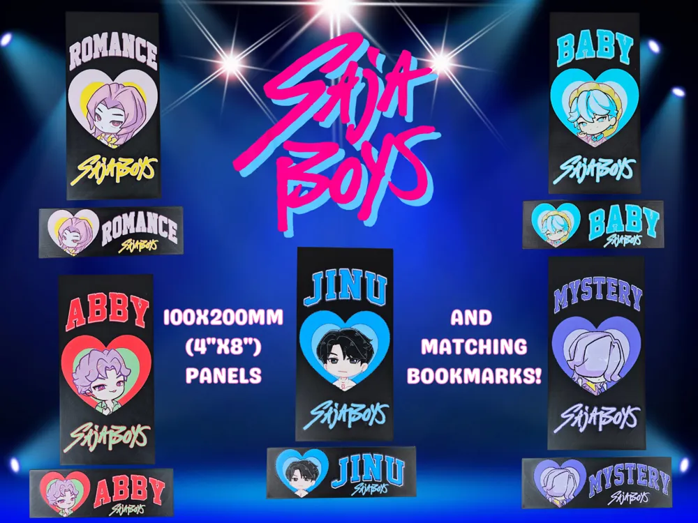Saja Boys Panels & Bookmarks - KPop Demon Hunters by BusyKikiBee HueForge model: Saja Boys Panels & Bookmarks - KPop Demon Hunters by BusyKikiBee