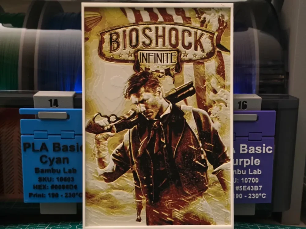 BioShock Infinite Poster - Hueforge Art by Lumpy3D HueForge model: BioShock Infinite Poster - Hueforge Art by Lumpy3D