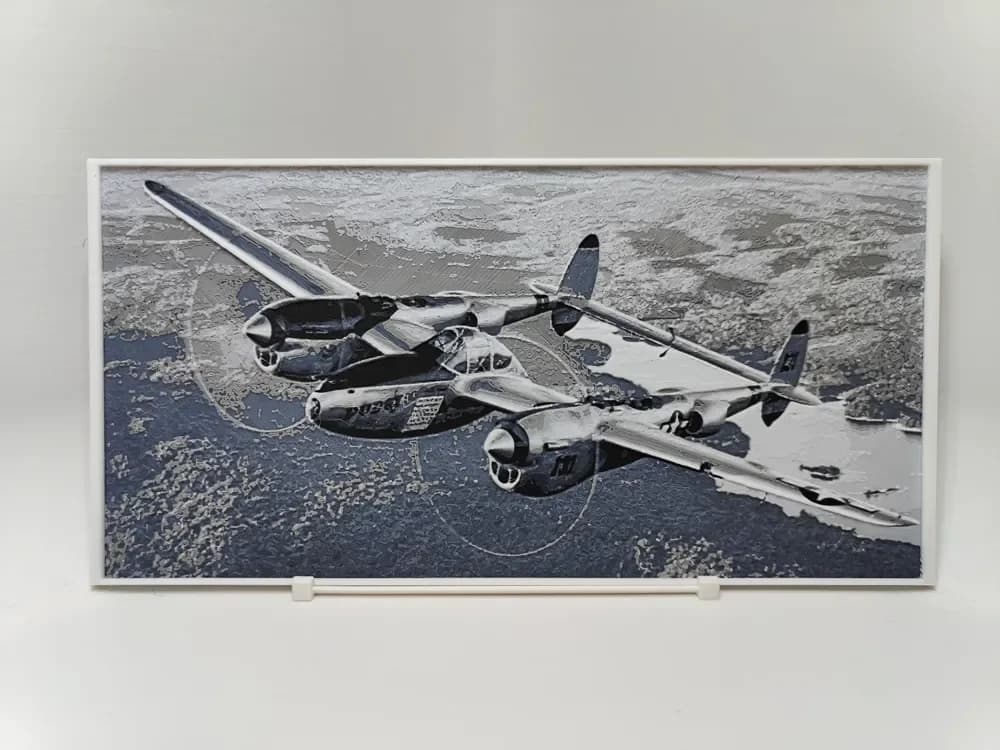 HueForge model: Lockheed P-38 Lightning - Hueforge by BeaN