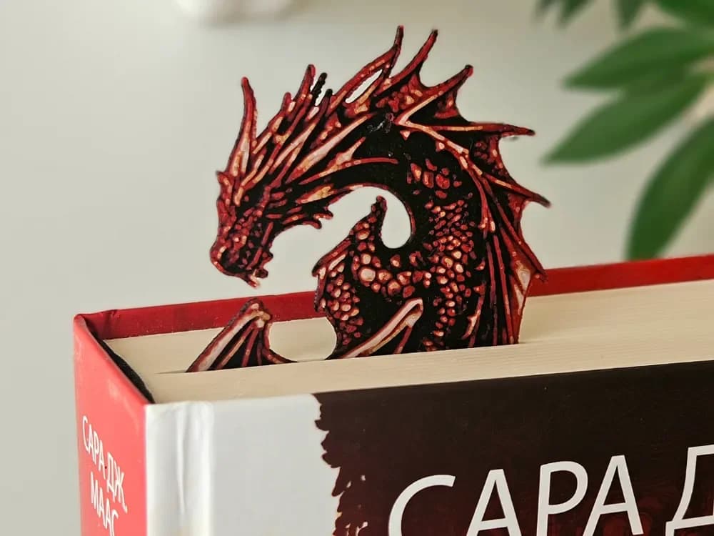 Crimson Wyvern - Dragon Bookmark by C3D HueForge model: Crimson Wyvern - Dragon Bookmark by C3D