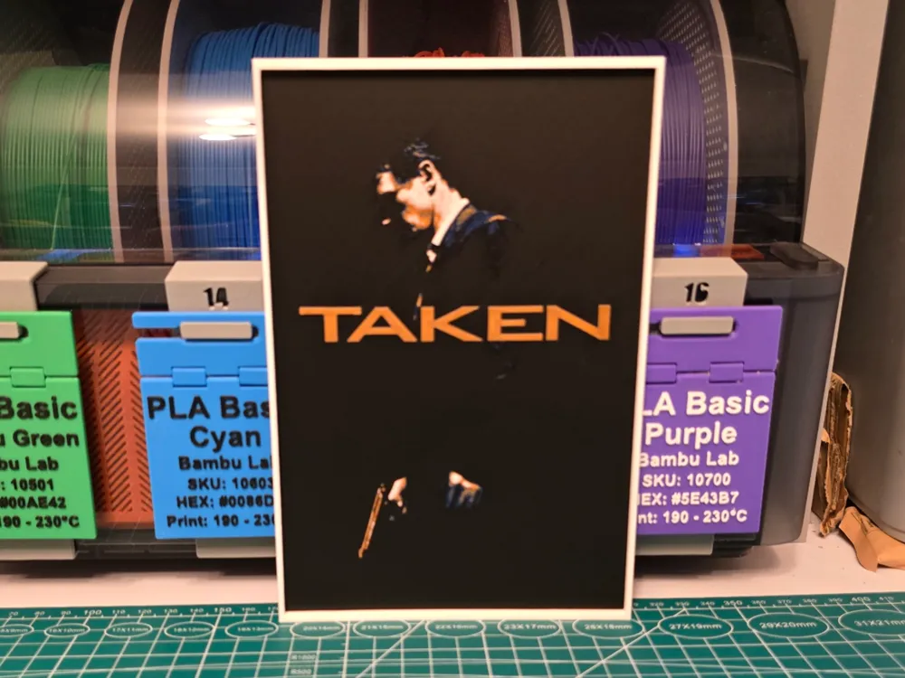 Taken Movie Poster - Hueforge Art by Lumpy3D HueForge model: Taken Movie Poster - Hueforge Art by Lumpy3D