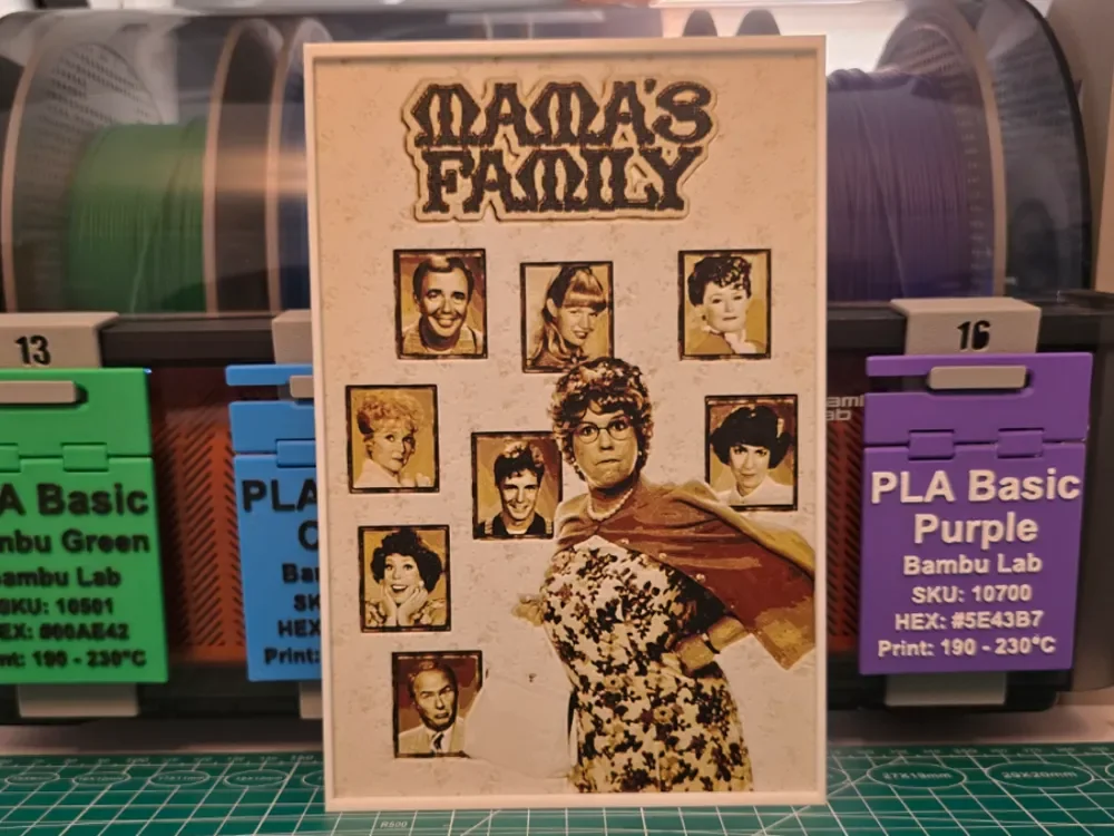 Mama's Family Poster - Hueforge Art by Lumpy3D HueForge model: Mama's Family Poster - Hueforge Art by Lumpy3D