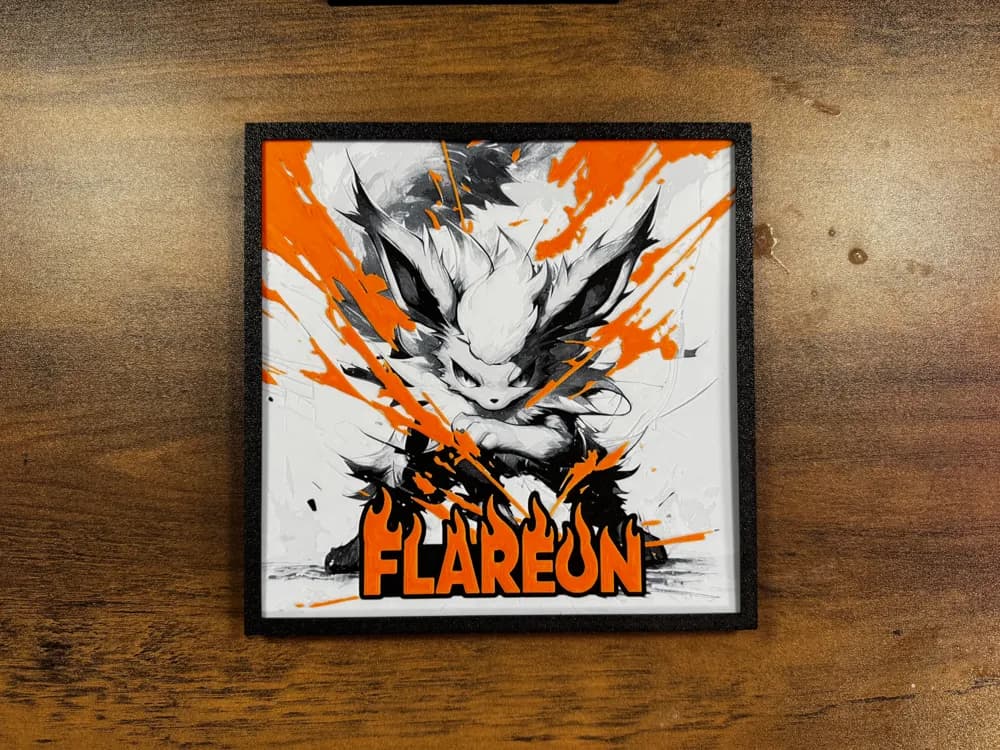 Flareon Poster – Blazing Fury Unleashed by 3D Prints By Vic HueForge model: Flareon Poster – Blazing Fury Unleashed by 3D Prints By Vic