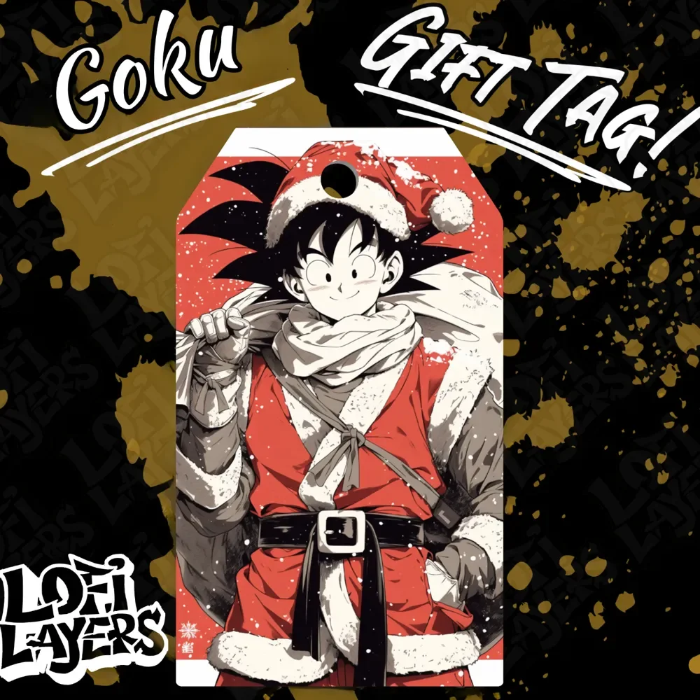 Goku Santa Hueforge Gift Tag by LoFi Layers HueForge model: Goku Santa Hueforge Gift Tag by LoFi Layers