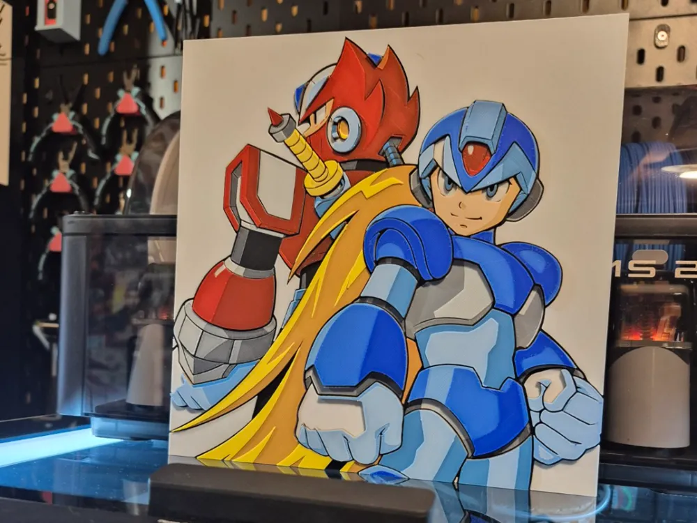 Megaman & Zero - Hueforge by Glitch Kitten HueForge model: Megaman & Zero - Hueforge by Glitch Kitten