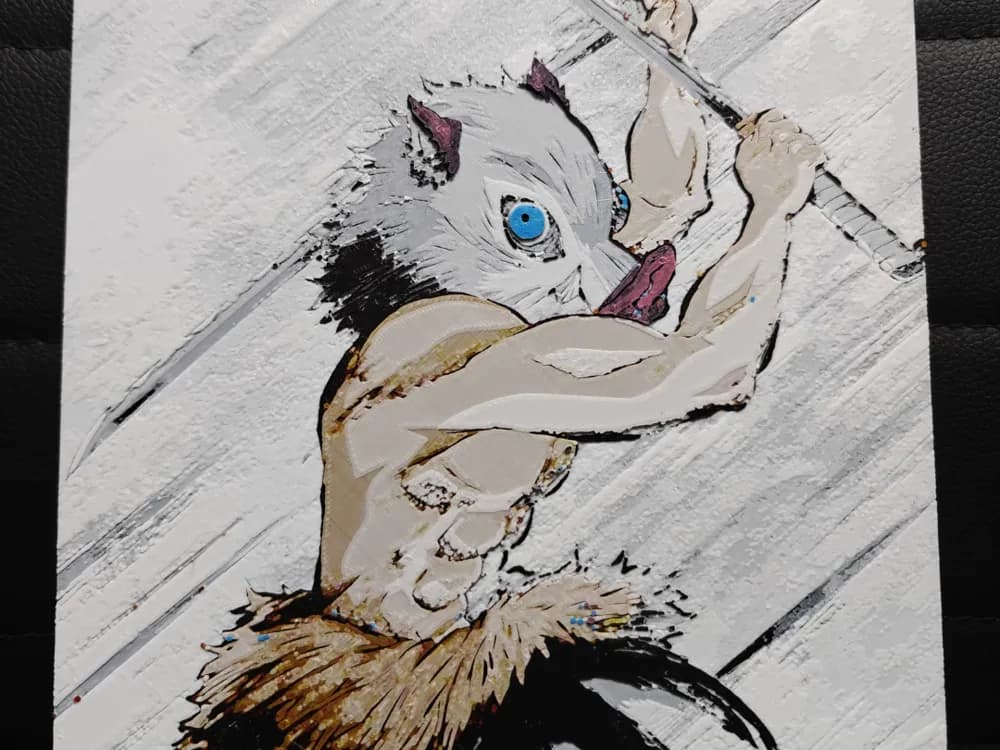 HueForge model: Inosuke Hashibira Demon Slayer by TheHueforgeLady