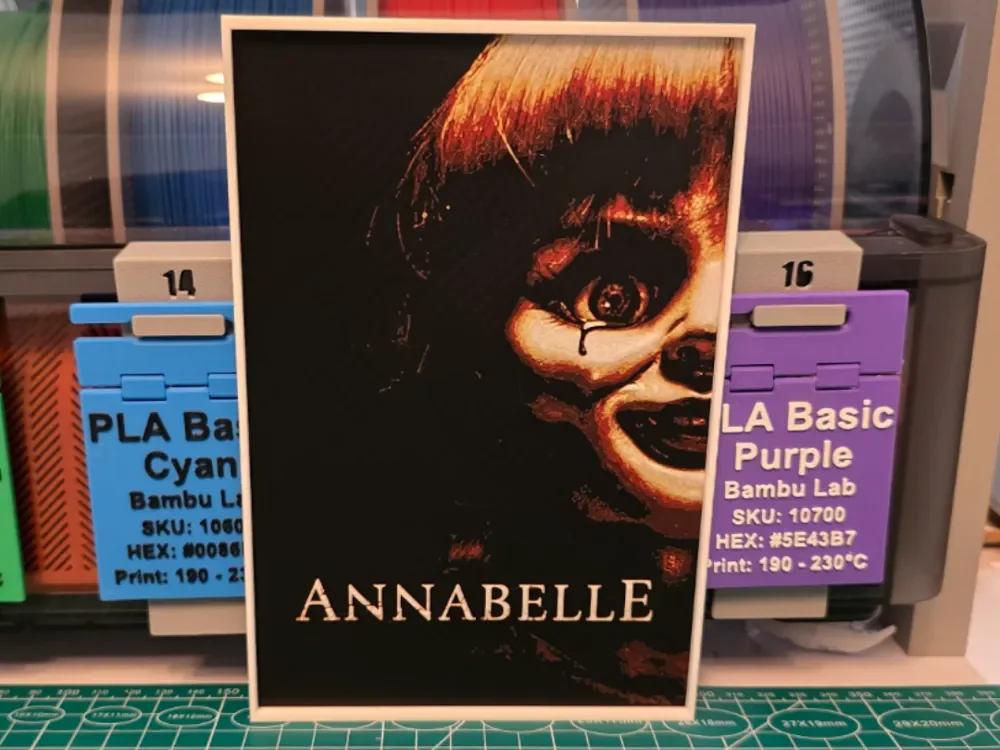 Annabelle Movie Poster - Hueforge Art by Lumpy3D HueForge model: Annabelle Movie Poster - Hueforge Art by Lumpy3D