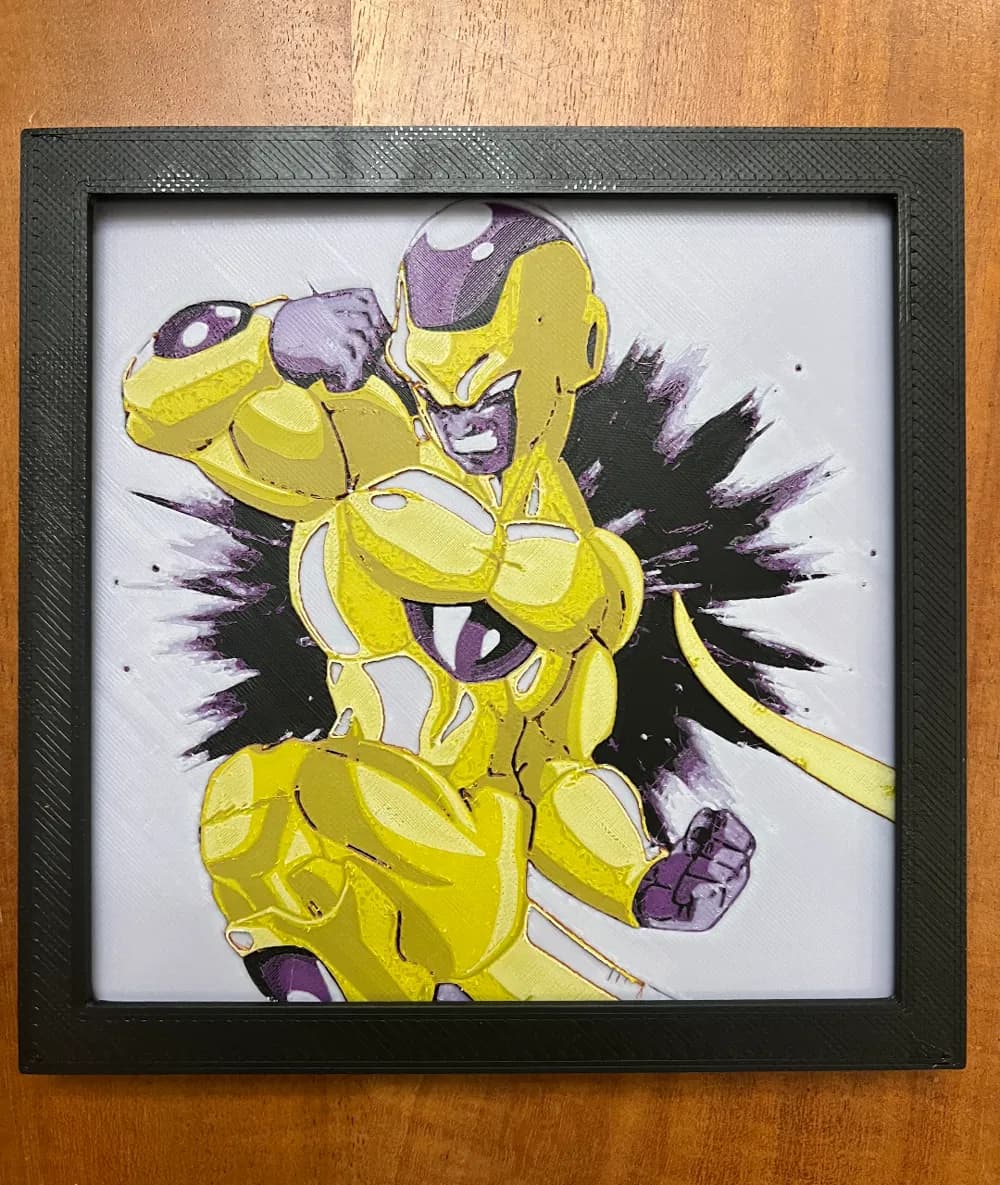 Golden Frieza from Dragon Ball Z by JustBe 3D Printing HueForge model: Golden Frieza from Dragon Ball Z by JustBe 3D Printing
