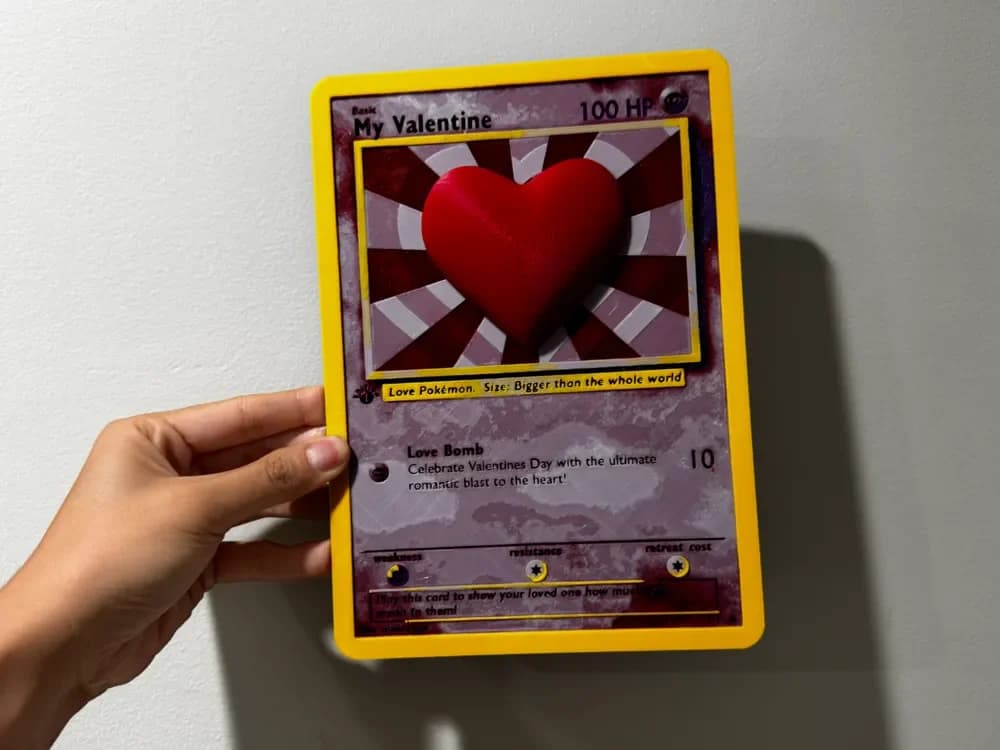 HueForge model: Oversized Valentines Day Pokemon Card by cyanidesugar