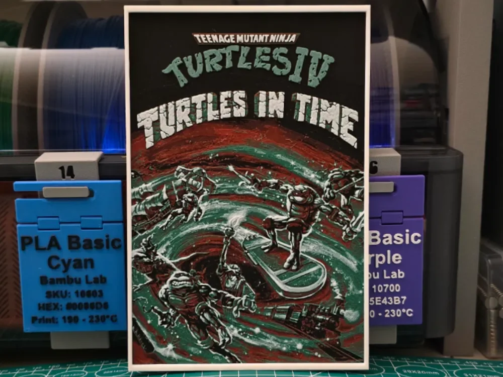 Teenage Mutant Ninja Turtles IV: Turtles in Time by Lumpy3D HueForge model: Teenage Mutant Ninja Turtles IV: Turtles in Time by Lumpy3D