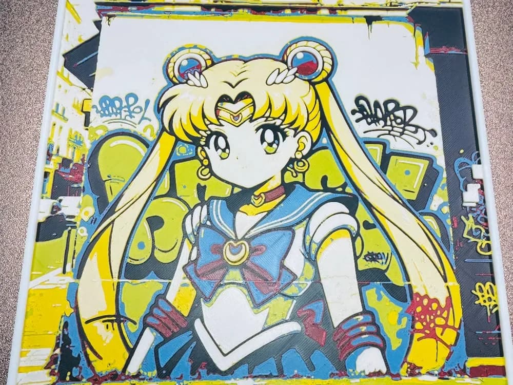 Street Art SailorMoon by World of Glt 3d HueForge model: Street Art SailorMoon by World of Glt 3d