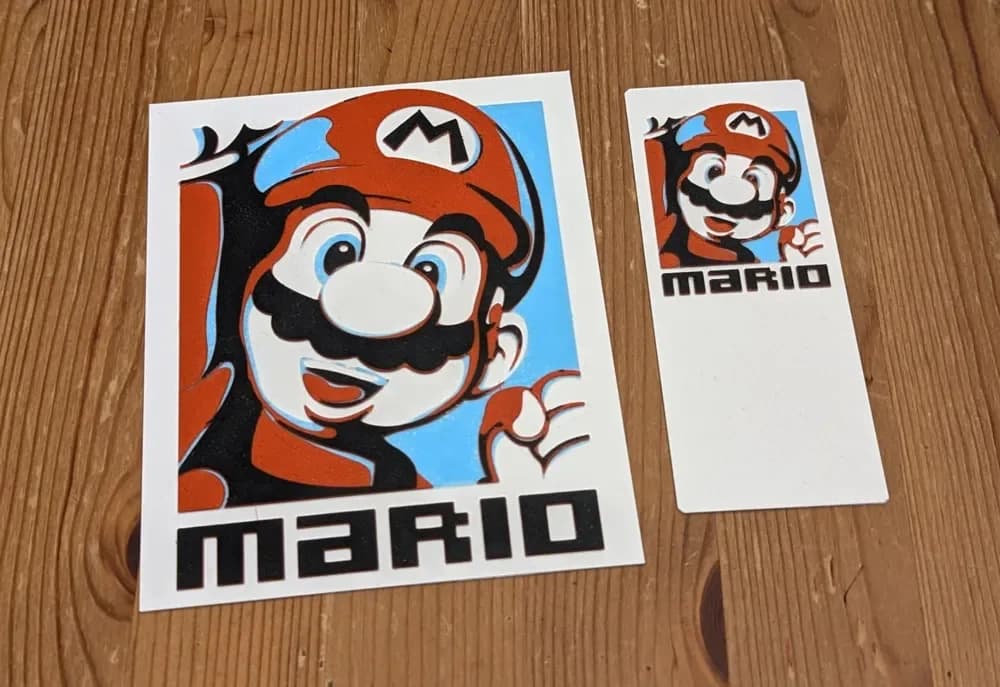 Super Mario Pop - Bookmark and Hueforge by suaimondi HueForge model: Super Mario Pop - Bookmark and Hueforge by suaimondi