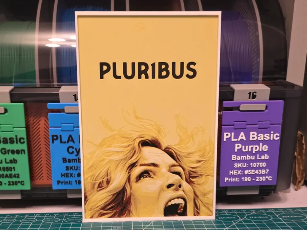 Pluribus Poster - Hueforge Art by Lumpy3D HueForge model: Pluribus Poster - Hueforge Art by Lumpy3D