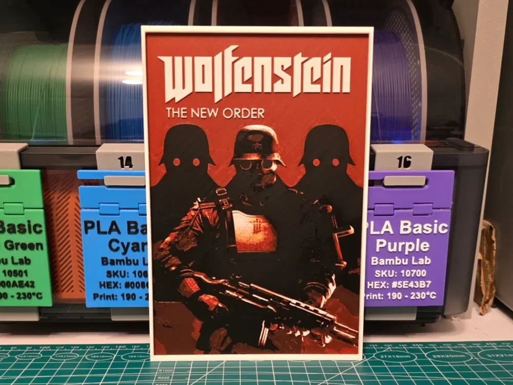 Wolfenstein: The New Order Poster - Hueforge Art by Lumpy3D HueForge model: Wolfenstein: The New Order Poster - Hueforge Art by Lumpy3D