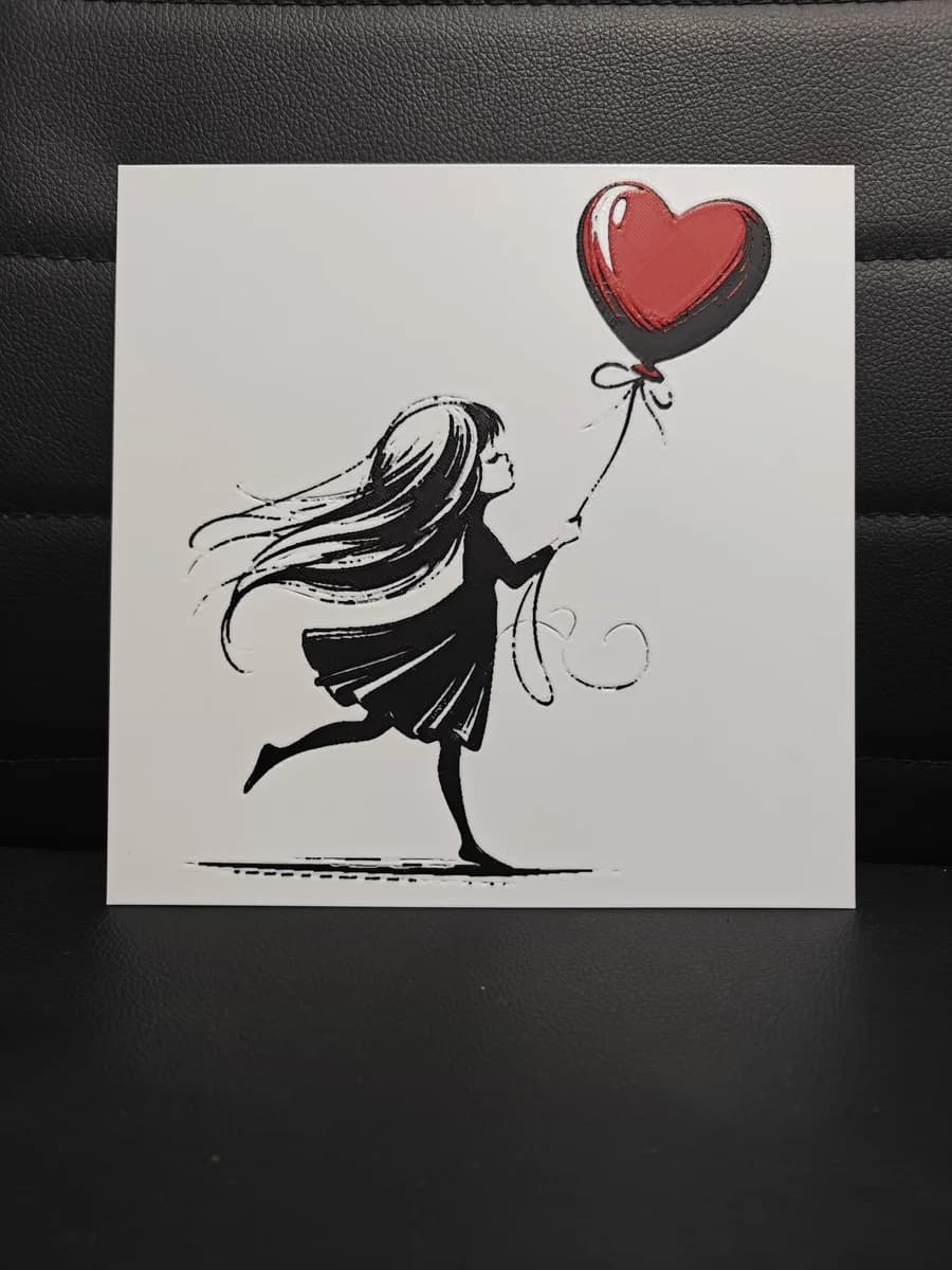 Love Balloon Girl by TheHueforgeLady HueForge model: Love Balloon Girl by TheHueforgeLady