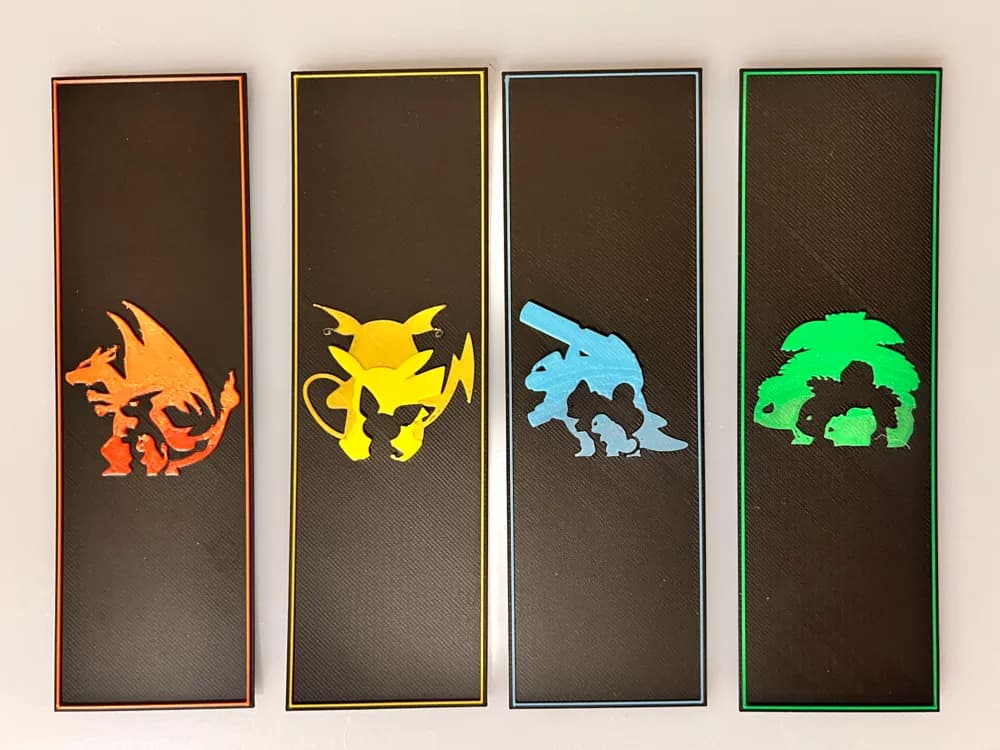 Pokemon Evolution Bookmark Set by 3djd HueForge model: Pokemon Evolution Bookmark Set by 3djd