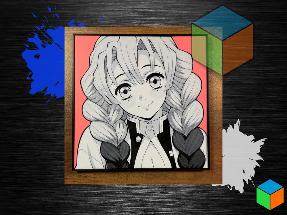 Mitsuri Kanroji — HueForge Wall Art Mitsuri Kanroji — HueForge Wall Art