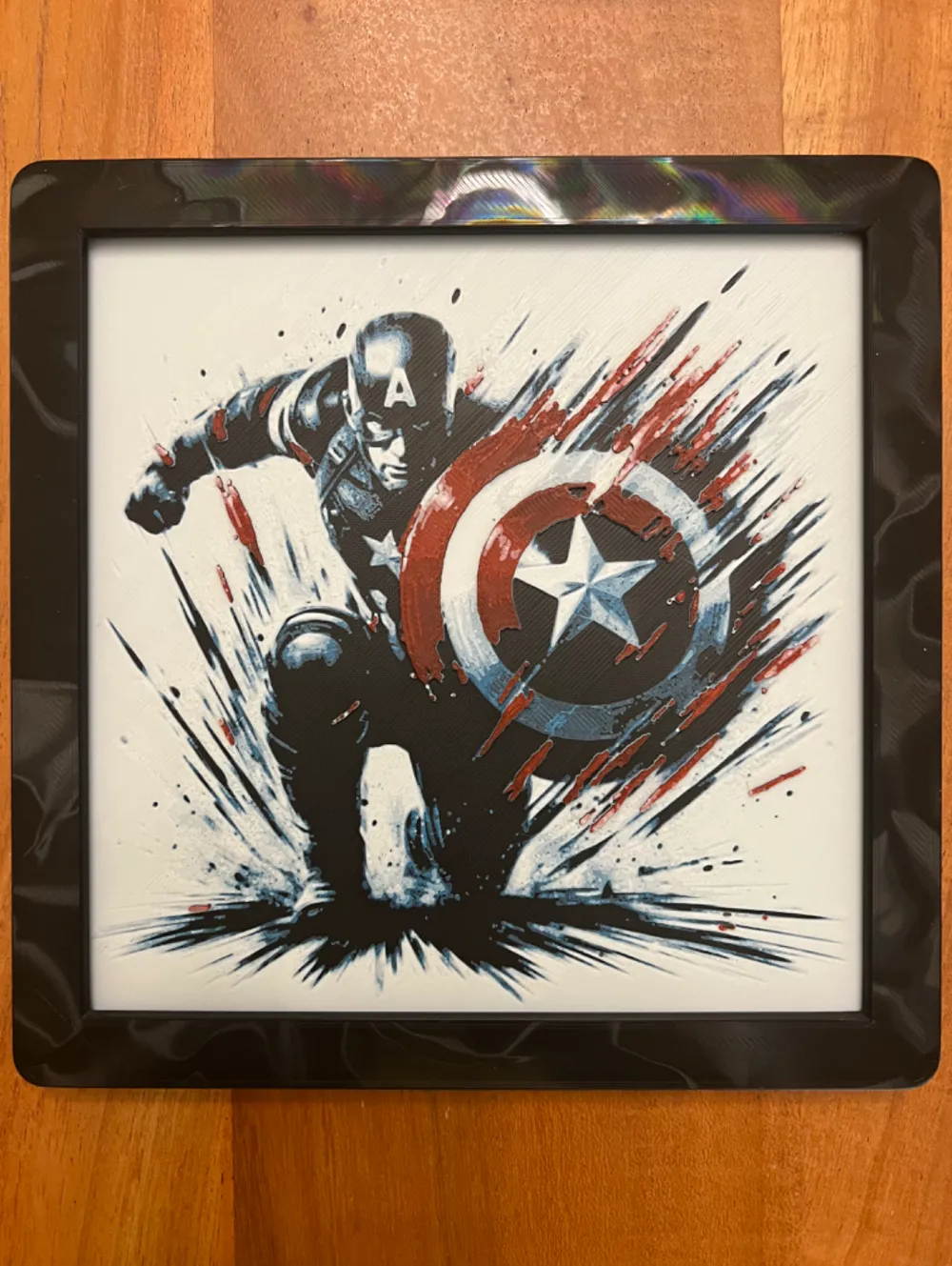 Captain America in Blue by JustBe 3D Printing HueForge model: Captain America in Blue by JustBe 3D Printing