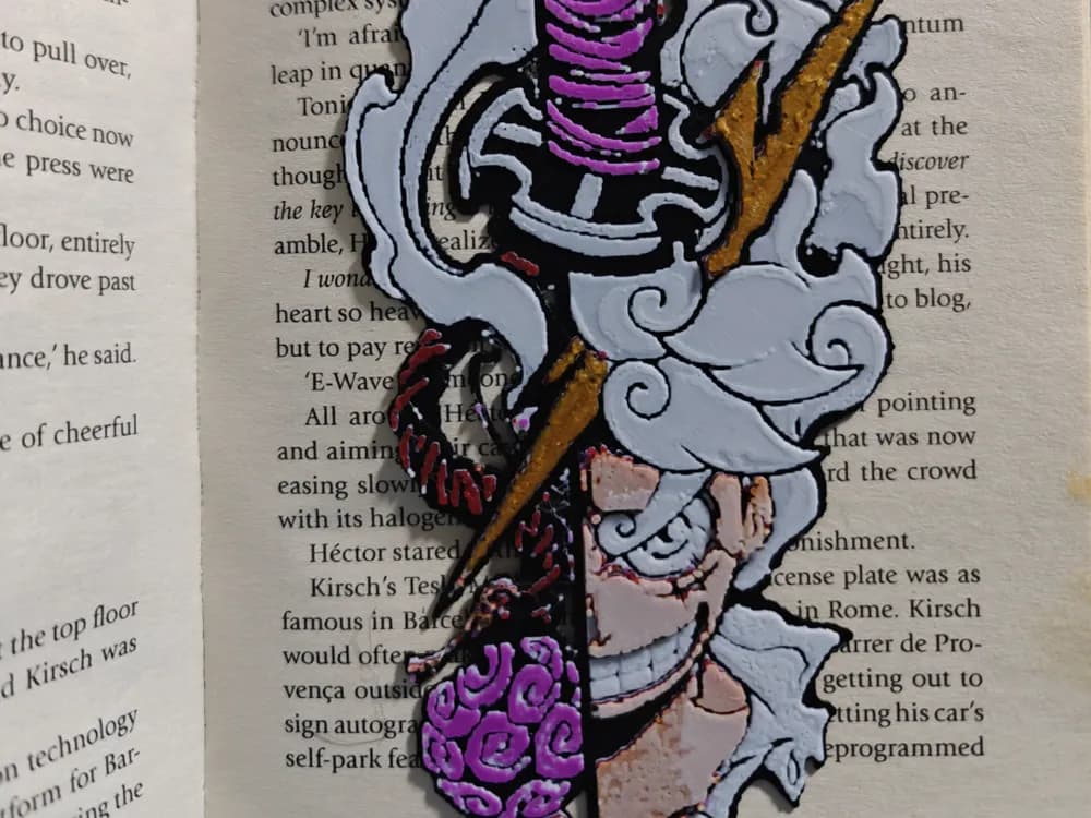 Monkey D. Luffy Bookmark Wall Decor 1 AMS only by TheHueforgeLady HueForge model: Monkey D. Luffy Bookmark Wall Decor 1 AMS only by TheHueforgeLady