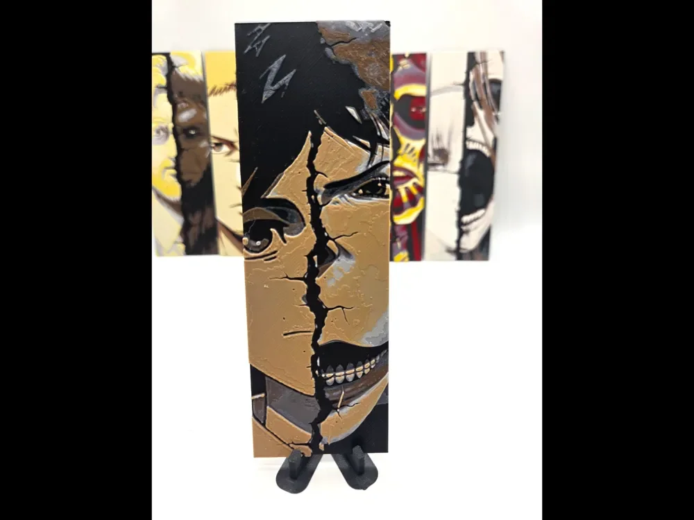 Attack on Titan 50x150mm Bookmark, Pieck by MythicHue's HueForge model: Attack on Titan 50x150mm Bookmark, Pieck by MythicHue's