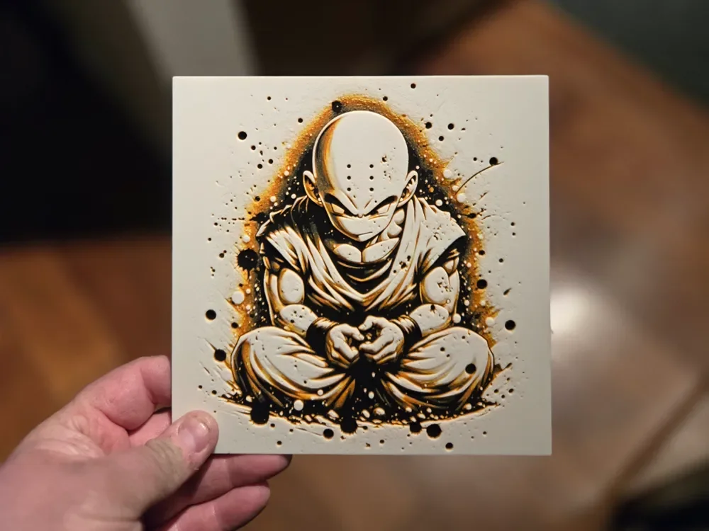 Graffiti Krillin Hueforge by 3Ree Printing HueForge model: Graffiti Krillin Hueforge by 3Ree Printing