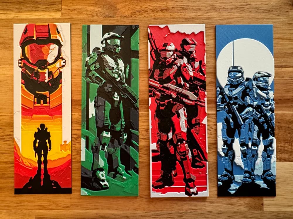 Halo Bookmark Collection #1 by Canadian Gamer HueForge model: Halo Bookmark Collection #1 by Canadian Gamer