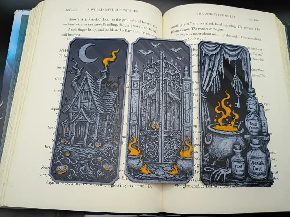 Halloween Stubby Bookmark Set by 3djd HueForge model: Halloween Stubby Bookmark Set by 3djd