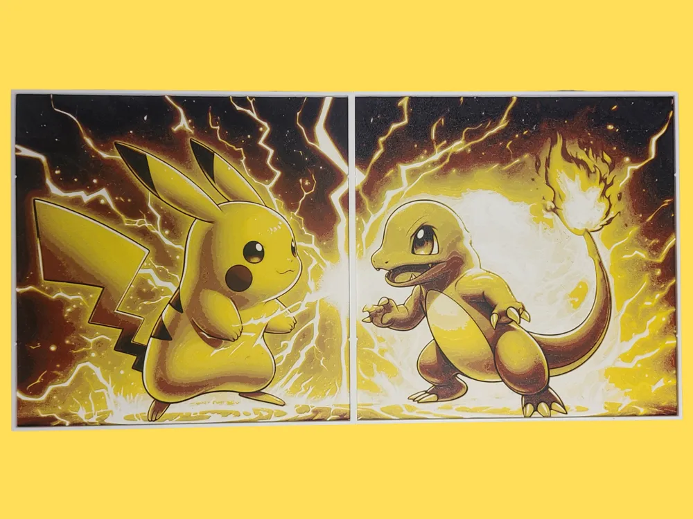 HueForge model: Pokemon Battle - Hueforge - 400x200 by Canadian Gamer