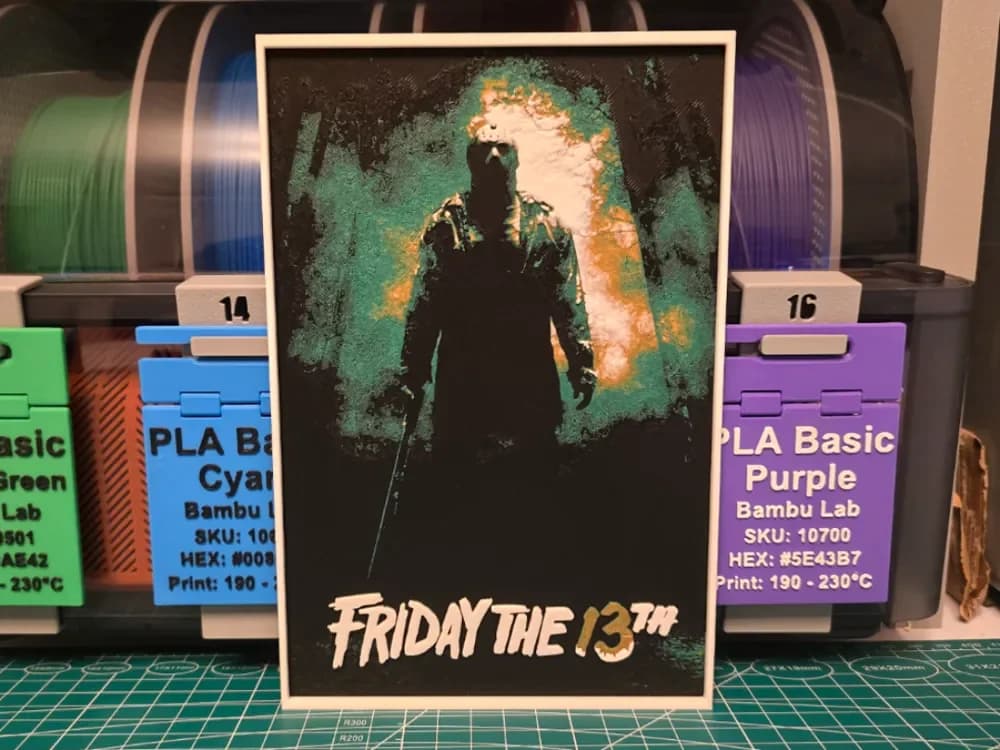 Friday the 13th (2009) Movie Poster- Hueforge Art by Lumpy3D HueForge model: Friday the 13th (2009) Movie Poster- Hueforge Art by Lumpy3D