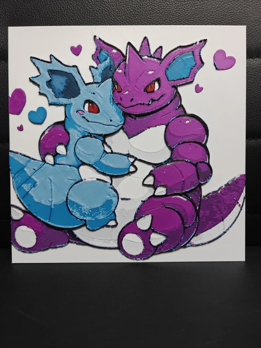 Nidoking & Nidoqueen Love by TheHueforgeLady HueForge model: Nidoking & Nidoqueen Love by TheHueforgeLady