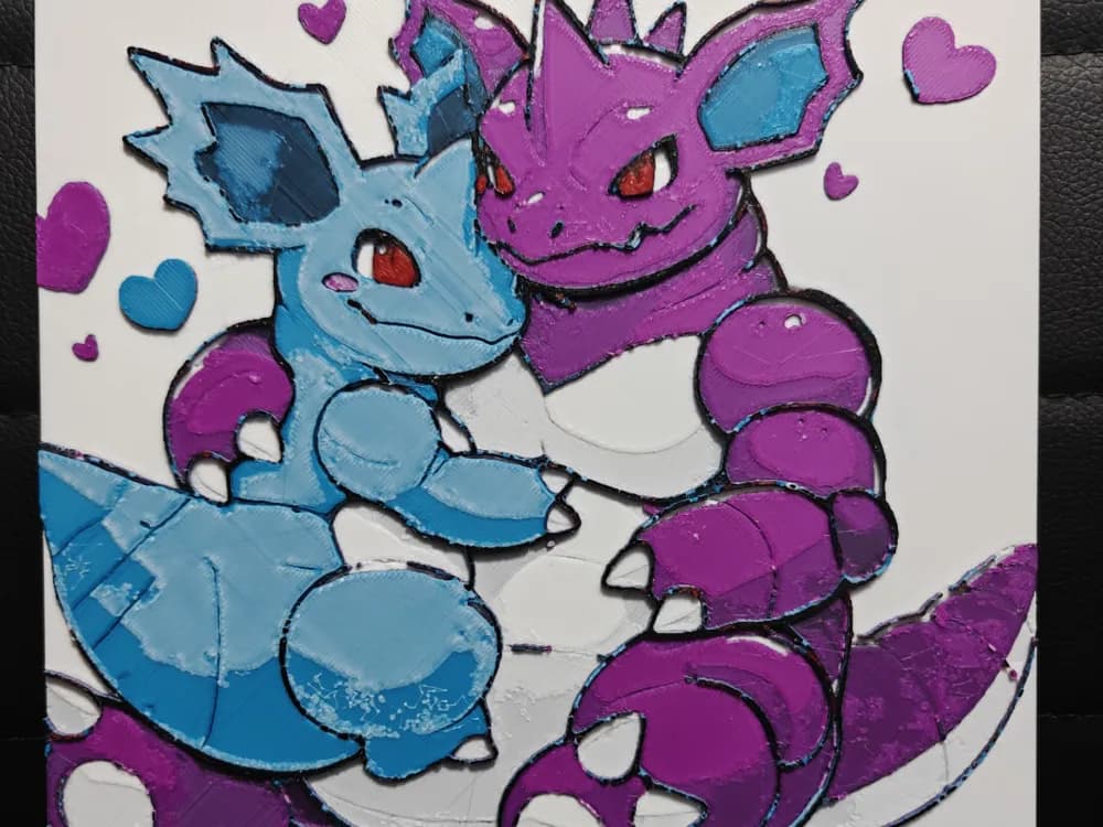 Nidoking & Nidoqueen Love by TheHueforgeLady HueForge model: Nidoking & Nidoqueen Love by TheHueforgeLady