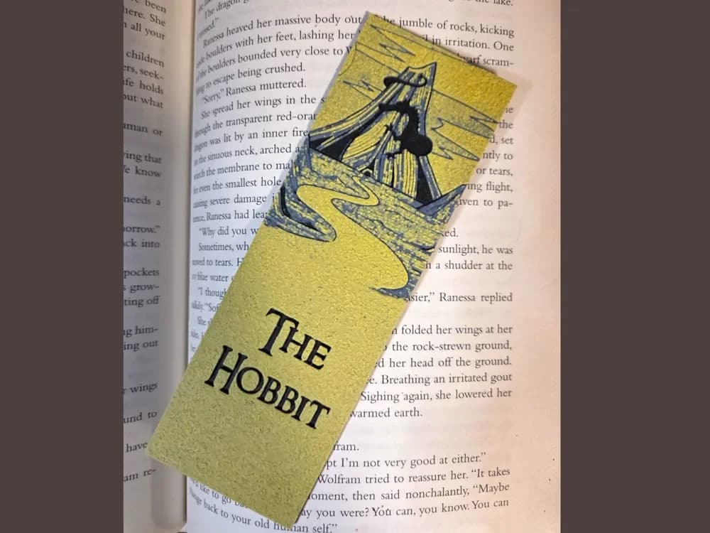 The Hobbit 50x150mm Bookmark by MythicHue's HueForge model: The Hobbit 50x150mm Bookmark by MythicHue's